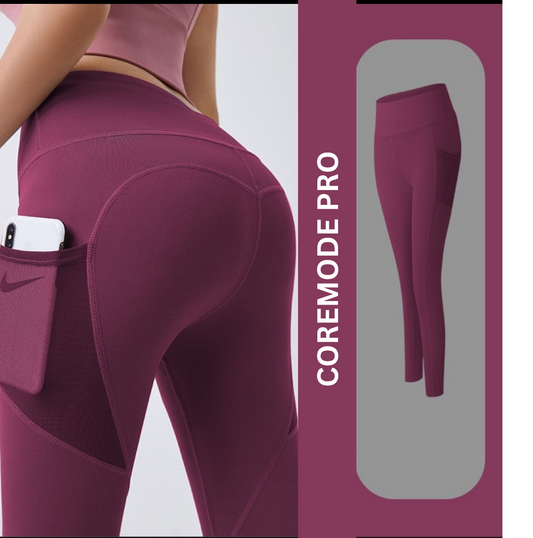 Women's 'CoreMode Pro' body shaping sports leggings (Blue, Maroon, White, Lush Berry, Black, Peach, Peacock Blue, Grey)